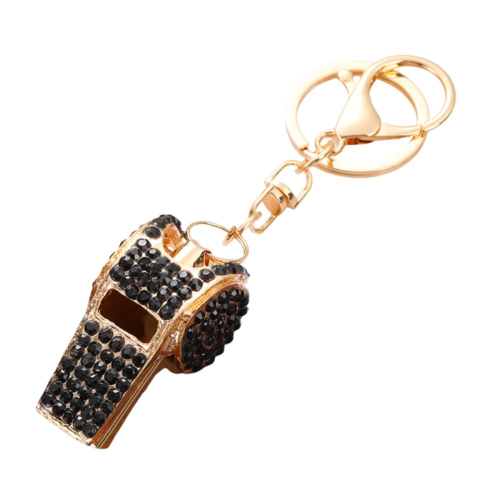Luxury Rhinestones Whistle Keychain Creative Shining Whistle Pendant  Bag Ornament