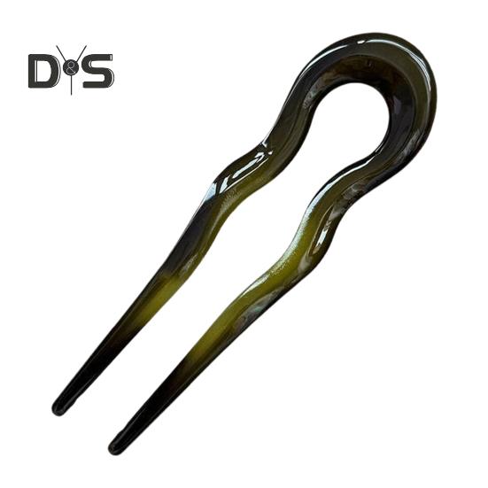 

Акриловая заколка для волос, волнистая U-образная шпилька для волос, женская заколка-пучок на затылке, легкий повседневный аксессуар для волос зелёный