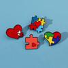 Spilla Arcobaleno Colorata Puzzle Spilla Metallica Unica Cartoon Per Borse E Accessori