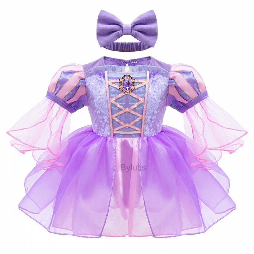 Fantasia Romper Anna Sofia Tutu Dress Headband Princess Aurora Alice Clothes Dress Halloween Party Costumes Outfit