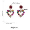 Pinkdudu Fashion 3 Color Rhinestone Heart Drop Earrings Romantic Luxury Multicolor Zircon Love Earring for Women Jewelry PD1323