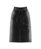 Teulimingbeodeu Curved Pocket Cut Denim Skirt [ Black ]