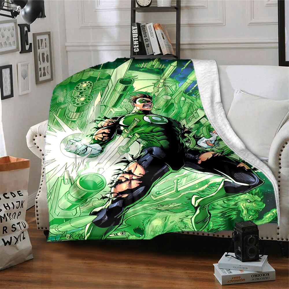 1pc Green Lantern, Space Station Flannel Throw Blanket - Lightweight Soft Warm All-Season Blanket for Sofa, Bed, Travel, Camping L1029153