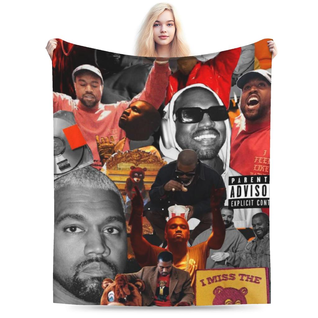 Kanyes Wests Blanket Super Soft Warm  Throw Blankets for Bed 50x60 Inch Multiple Sizes Rug Piece
