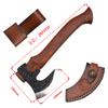 New Outdoor Hand Forged Soldier Axe with Yellow Sandalwood Handle for Camping Woodcutting Self Defense Tactics Axe