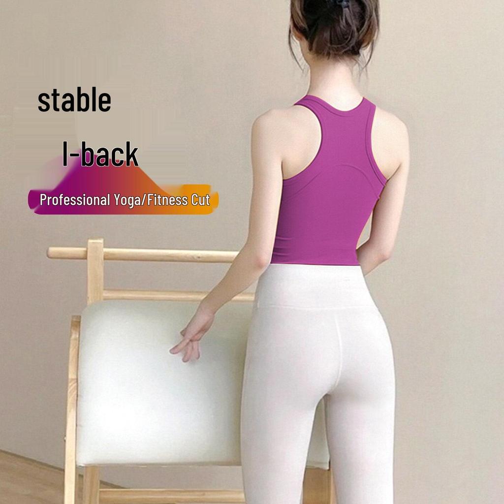 Women's Beautiful Back Strappy Yoga Tank with Padded Chest - New 2026 Slimming Pilates Fitness Top