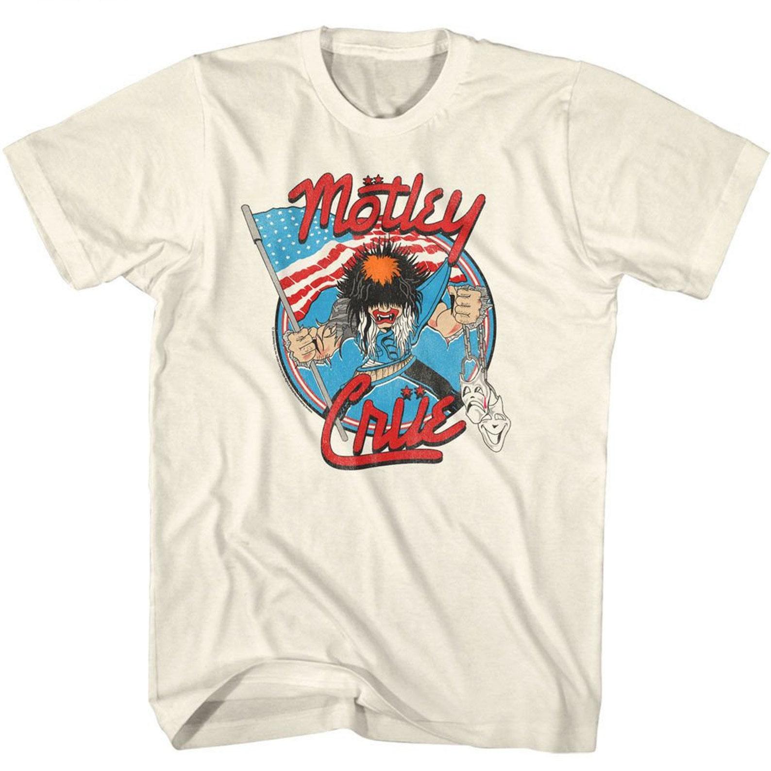 Motley Crue Allister With US Flag Natural T-Shirt S