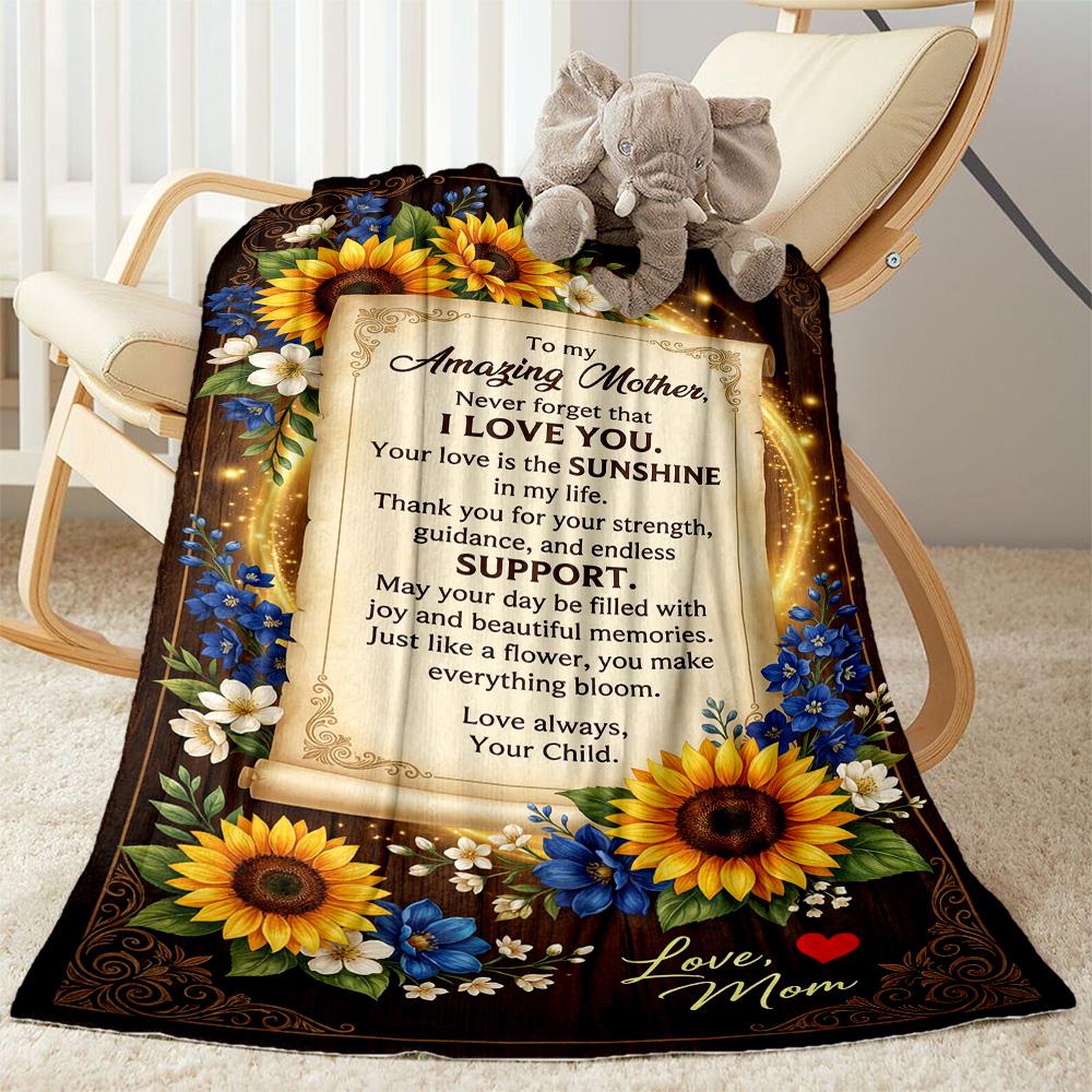 Mother's Love And Sunshine Blanket Suitable for Sofas,travel, Living Rooms Also a Good Gift for Friends and Family Suitable for All Seasons.