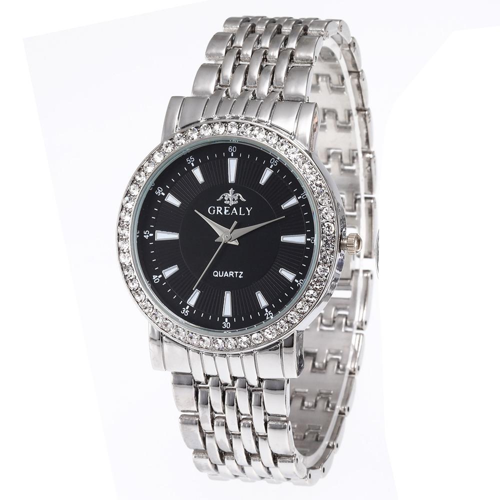 New Casual Watches Women Luxury Fashion Lovers Watch Rhinestone Stainless steel Quartz Watch Men Women Gift Business Wristwatch