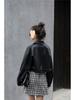 Women's Retro Loose-Fit Leather Motorcycle Jacket - Short Style 2025 for Spring & Autumn, Korean Version