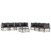 VidaXL Salon de jardin 8 pcs avec coussins anthracite résine tressée, ensemble de salon, ensemble de salon d'extérieur, 3186707
