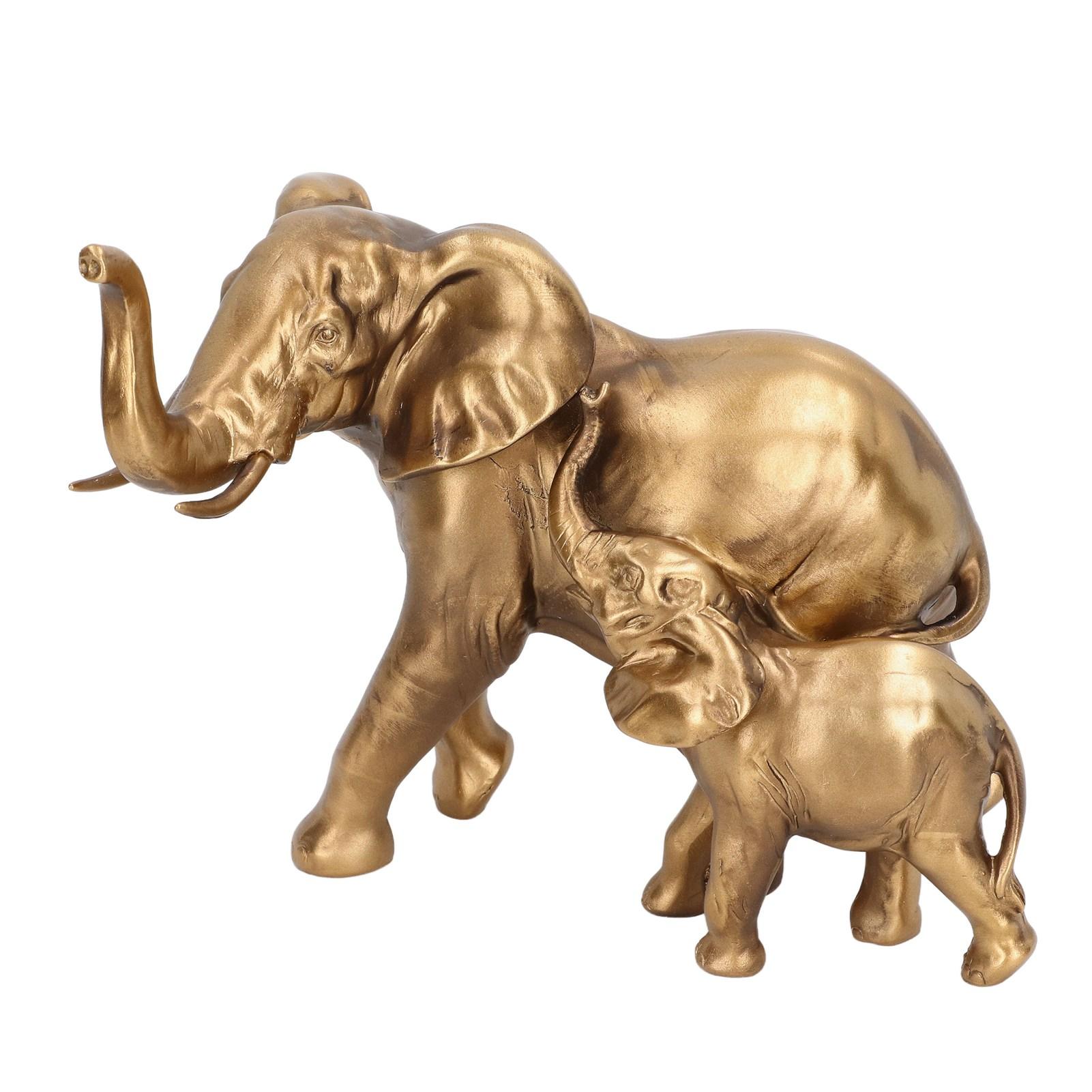 

Фигурки слонихи и слоненка, античная отделка, тонкая работа, статуэтка слона, украшение, подарок