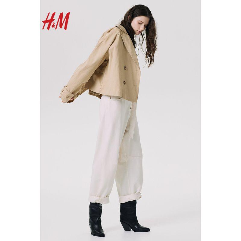 

HM 2025 Summer New Women clothes Wind-Breaker Long sleeve 1259401 Beige 155/80(XS)