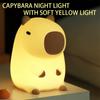 Cute Cartoon Capybara Night Light Rechargeable Sleep Companion Silicone Pat-Pat LED Lamp Timing Function for Desktop Bedroom