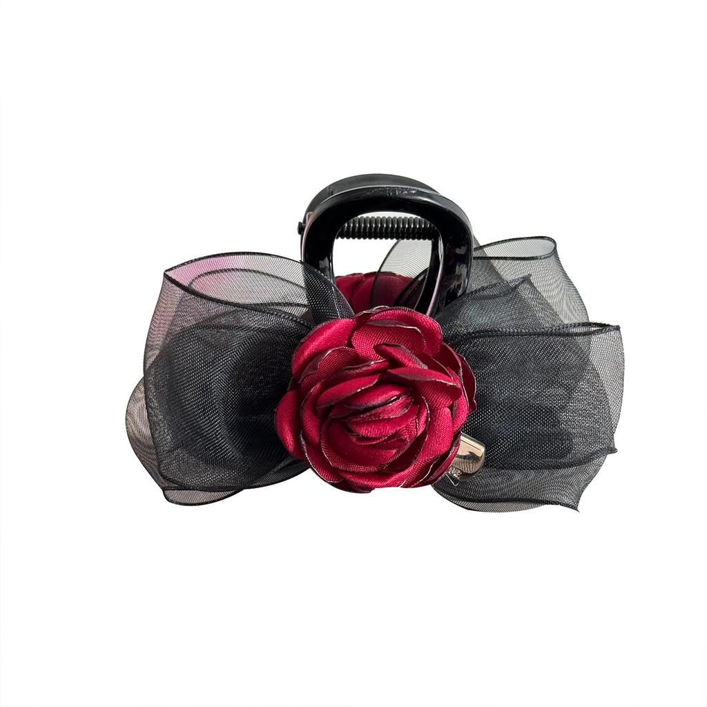 Elegant Rose Hair Clip In Mixed Material For Stylish Women Perfect For Spring 2024 Fashion