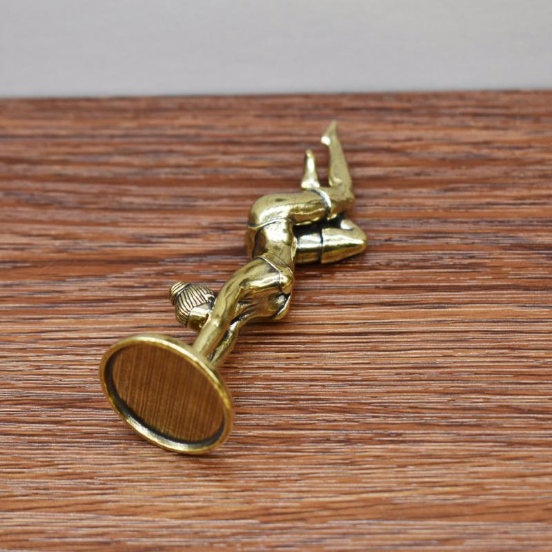 Vintage Copper Beauty Yoga Model Craft Desktop Living Room Home Decoration Ornament Copperware
