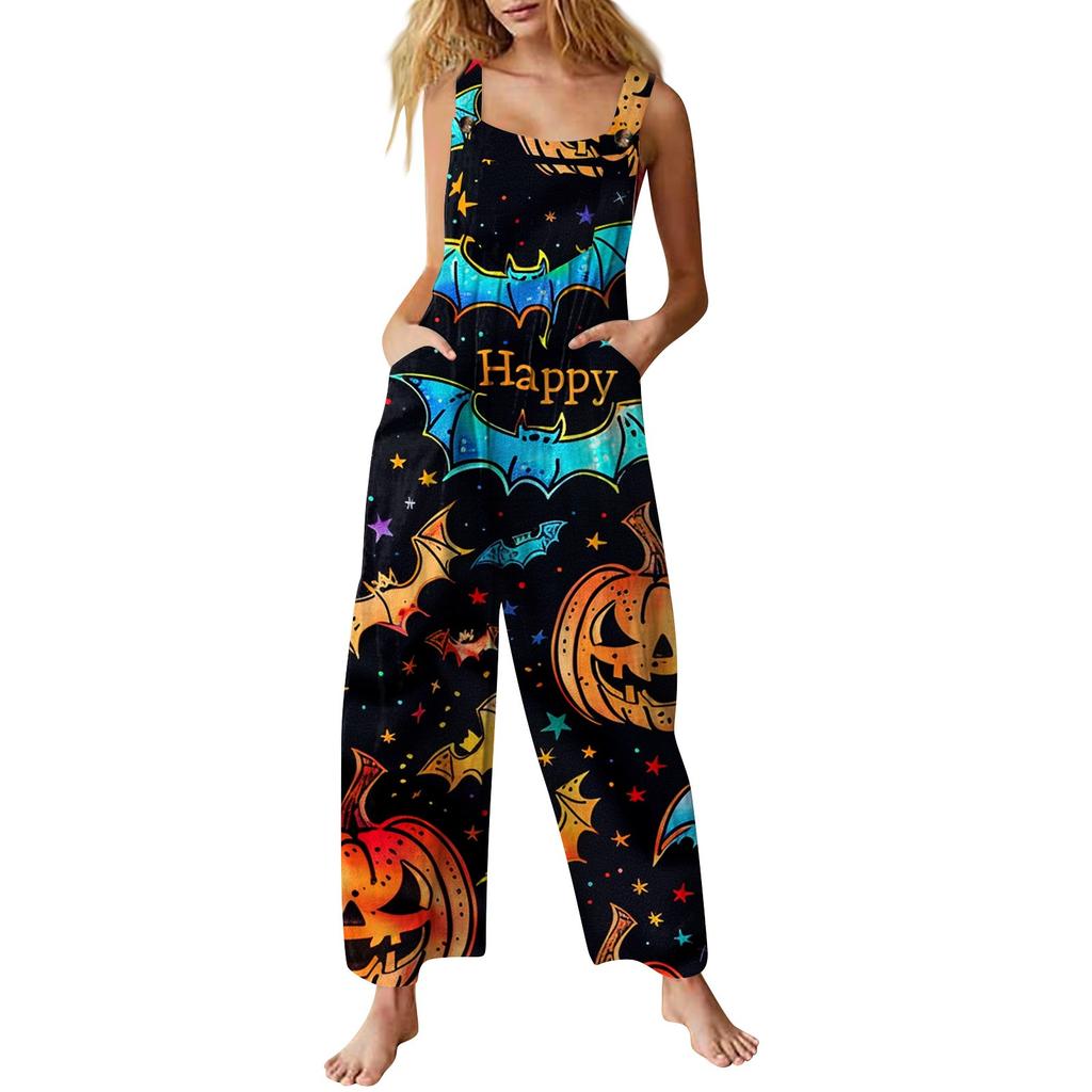 Damen Jumpsuit Bedruckter lässiger lockerer Jumpsuit