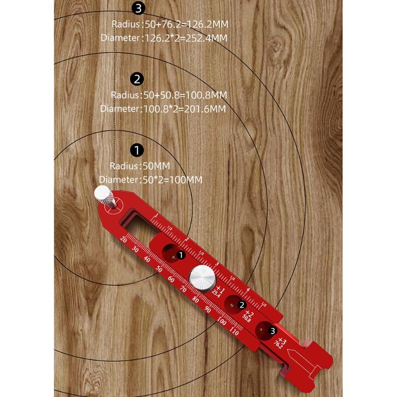 Woodworking Scribing Gauge Center Finder Ruler Scribing Circle Ruler Woodworking Compass Comaptible for w/ Woodturners B