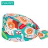Women Men Cute Cat Printed Scrub Cap Breathable Cotton Medical Surgical Cap Adjustable Doctor Nurse Working Hat