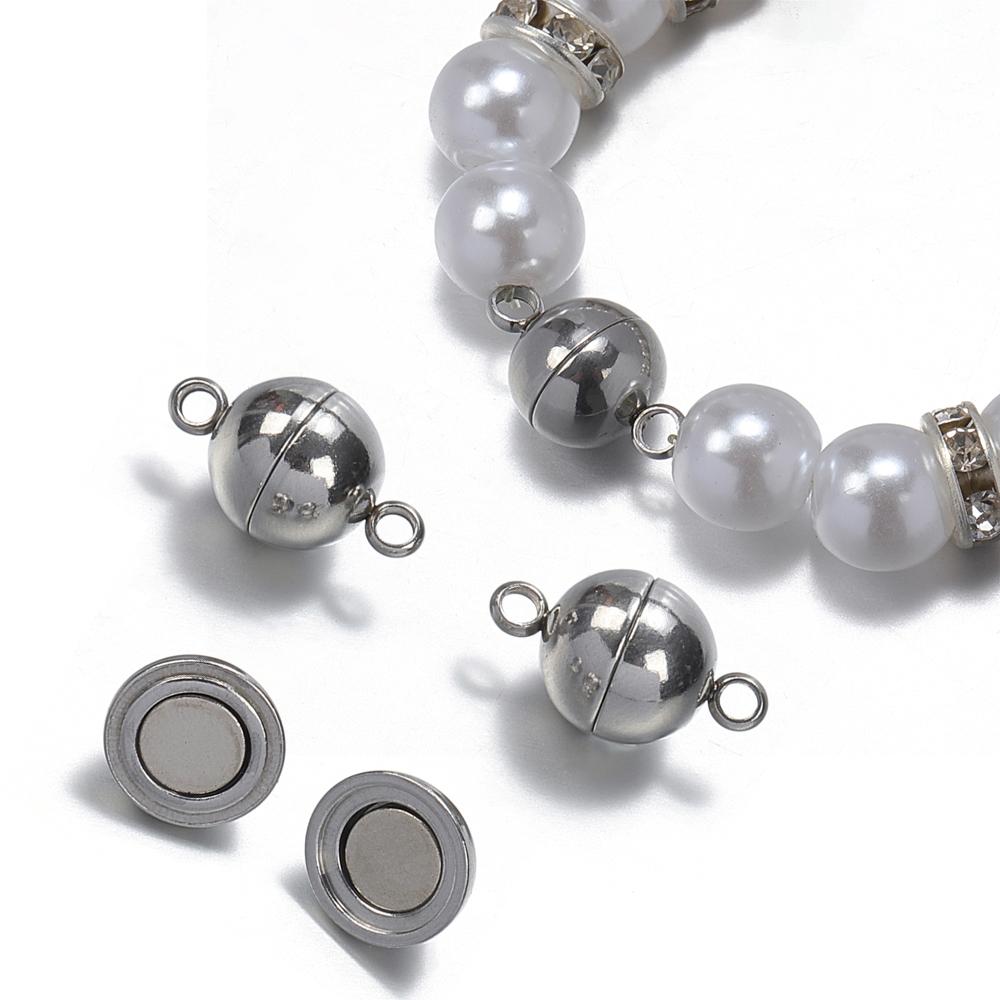 1 Set 2 Sets Verriegelbare Starke Magnetische Verschlüsse Magnetische Endverschluss Verbinder Schmuckherstellung DIY Armband Halskettenverlängerung Zubehör