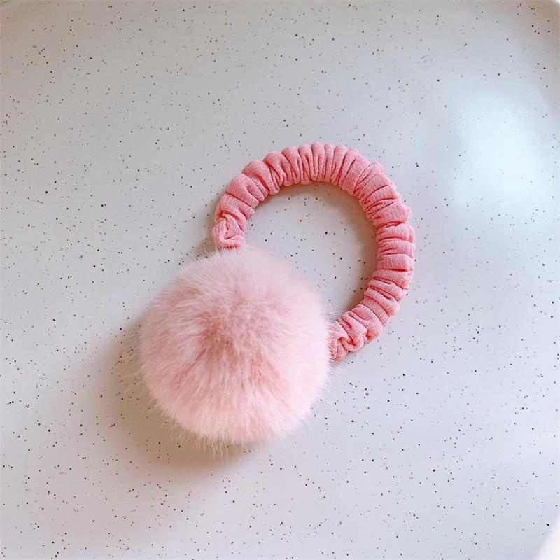 Cute Furry Hair Clip For Kids Fluffy Ball Barrette Girls Plush Hairclip Baby Pompoms Hair Tie Elastic Hair Rope Headdress