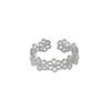 Korean Sweet Floral Open Adjustable Ring for Women - Elegant & Trendy