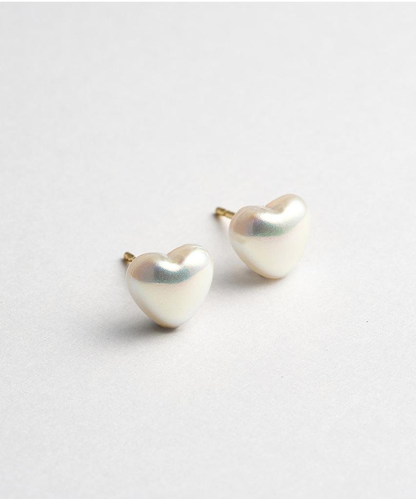 Lloyd Heart Pearl 10K Gold Pin Earrings Lptq4003T