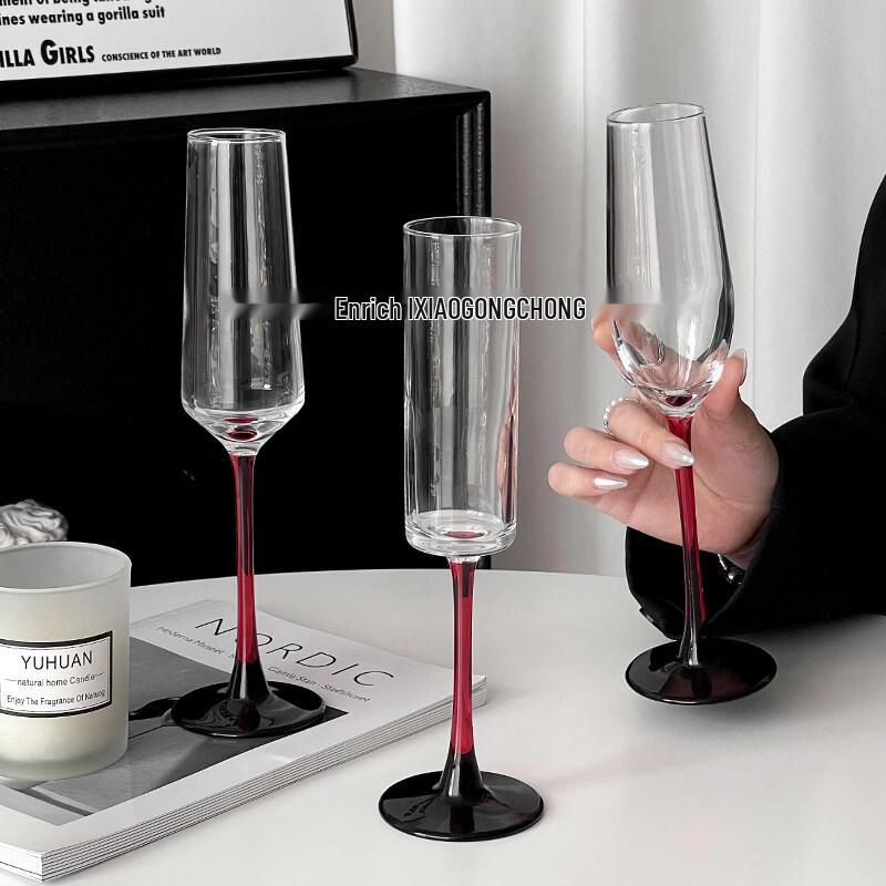 ZISIZ European Red Stem Champagne Glass