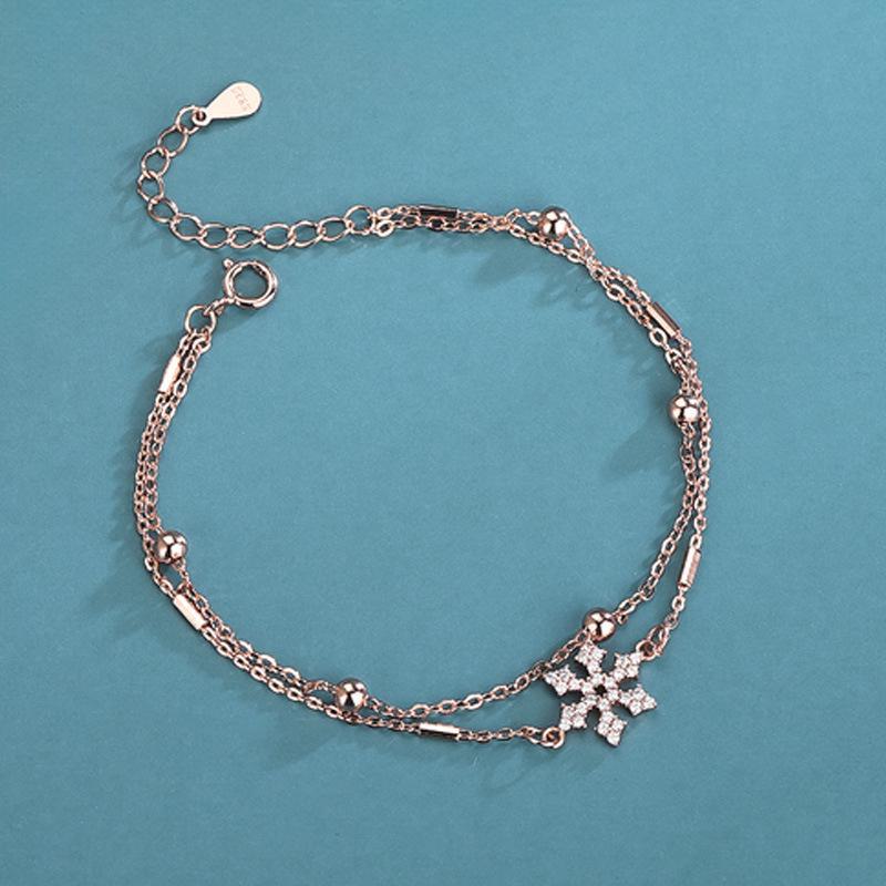 

Браслет из двухслойного снежного бисера Banyan Tree S925 Silver - Женский легкий роскошный подарочный ювелирный подарок BRS241 розового золота