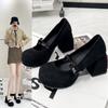 Mary Jane Women's Shoes Thick Heel Waterproof Platform Thick Sole Heightening Japanese Spice Girl Temperament French Single Shoes Women's Small