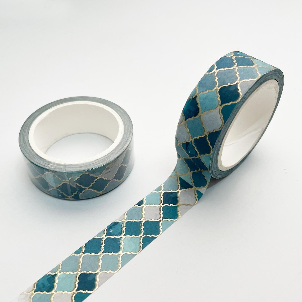 

15mm * 7m Creative Laser Gold Washi Tape Aesthetic Paper Tape Planner Handbook DIY Scrapbook Aesthetic Masking Tape 15mm X 7m