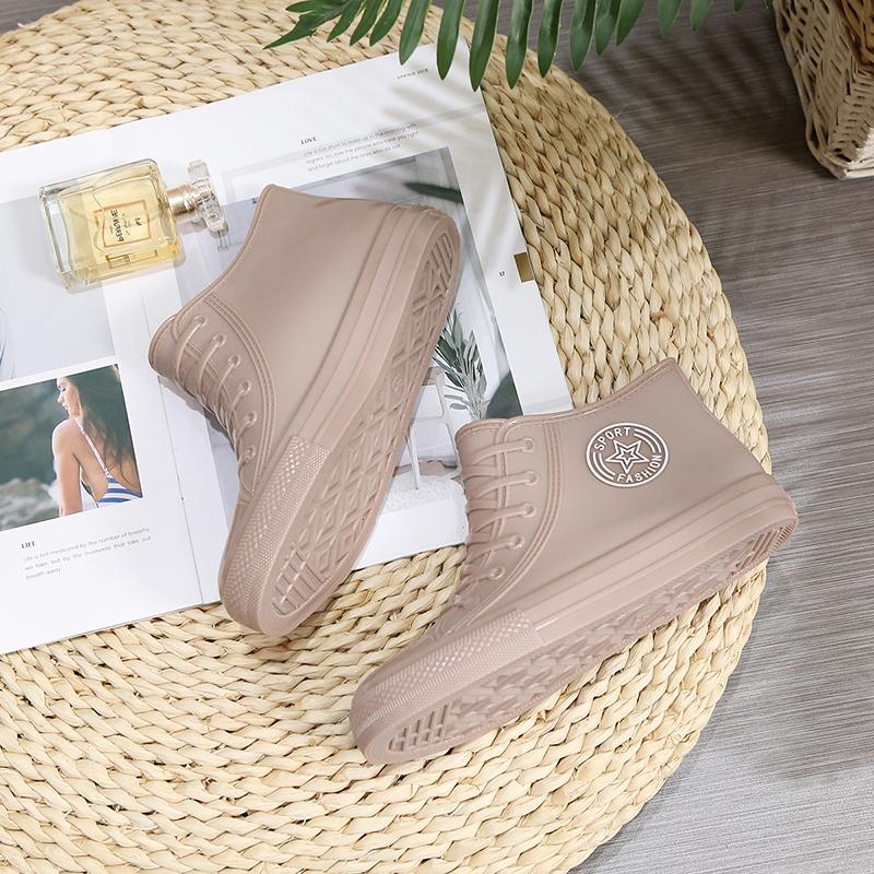 Fashion Outer Wear Women's Rain Shoes Rubber Shoes Women's Short Waterproof Shoes Non-slip Work Glue Four-season Rain Boots