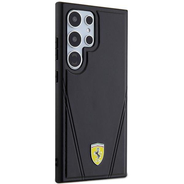 Ferrari Fehms24Lp3Bak S24 Ultra S928 Czarny/Black Hardcase Hot Stamp V Lines Magsafe