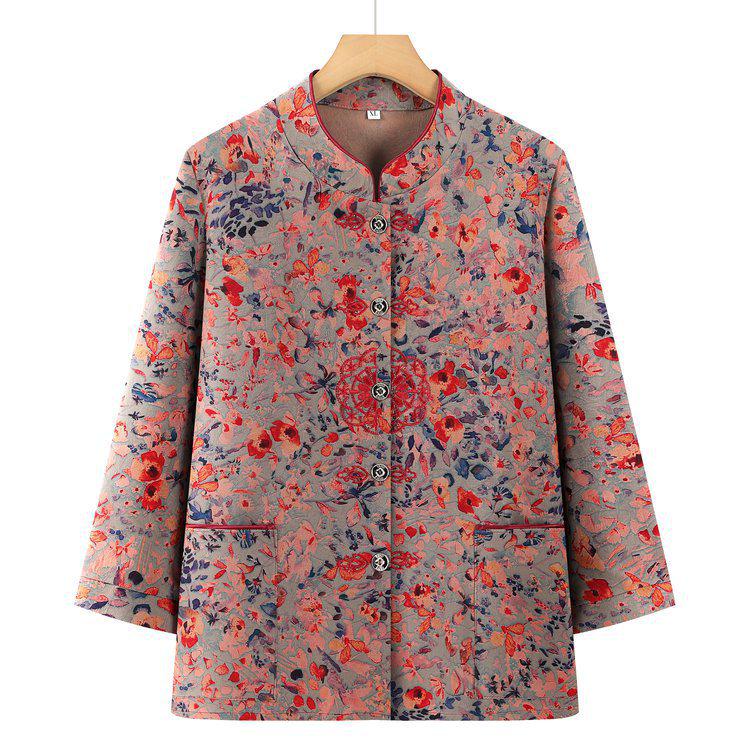

Summer Shirts and Cardigans for Middle-Aged and Elderly Women - Lightweight, Grandma and Mom Style Tops for 60s and 70s Ladies 5XL recommended for 150-165 jin синій
