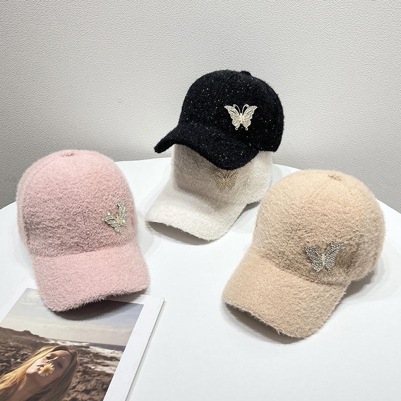 New Butterfly Women's Cozy Fleece-Lined Baseball Cap Sports | Perfect for Fall/Winter | Hand-Washable, One Size Fits All