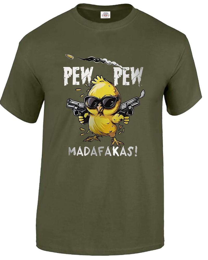 New pew pew madafakas tshirt crazy duck funny novelty retro xmas gift tee top