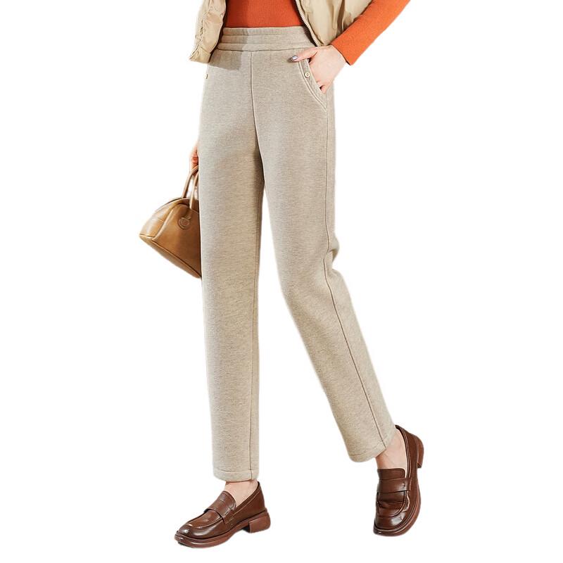 Fengxiao Mama Women's High-Waist Thermal Casual Pants