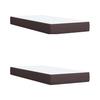 Box Spring Bed with Mattress Dark Brown 200x200 Cm Fabric