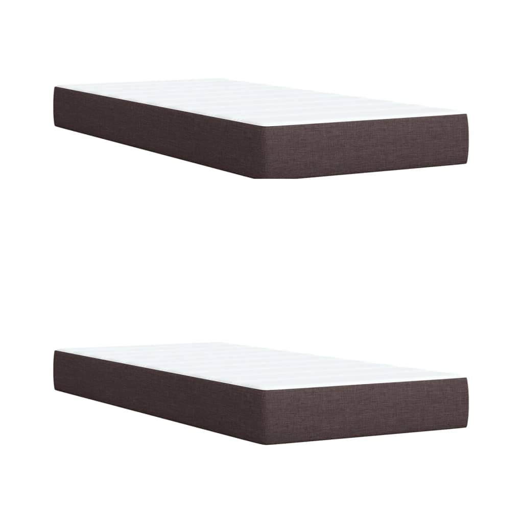 Box Spring Bed with Mattress Dark Brown 200x200 Cm Fabric