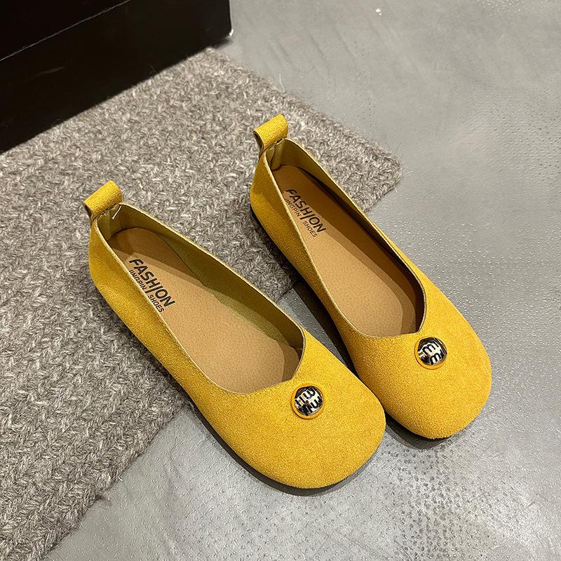 Korean version of shallow mouth with Mary Jane shoes flat ballet shoes 2025 early spring new French single shoes women's shoes