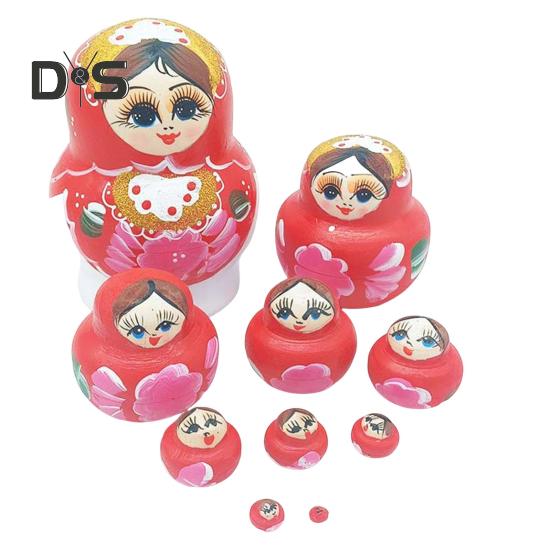 

10-слойная матрешка деревянная русская матрешка развивающие игрушки для стола центральный элемент для домашнего декора детский подарок красный