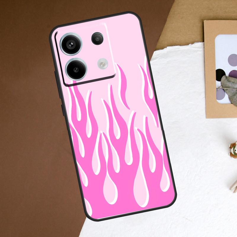 Flame Aesthetic Light Blue Fire Pink Case For Xiaomi Redmi Note 13 12 11 14 15 Pro Plus Redmi 15 13 10 10C 12C 13C 14C 15C Cover