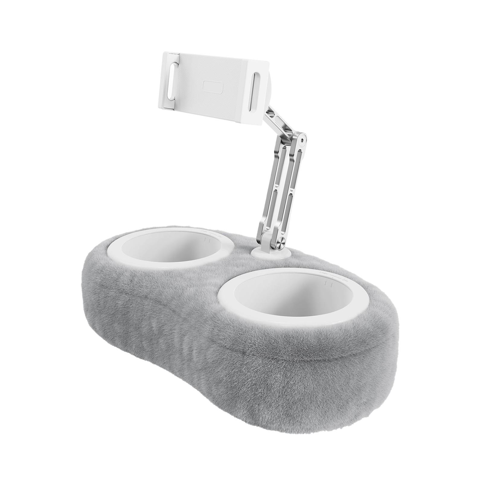 

Подушка-подставка для планшета, Регулируемый алюминиевый держатель с мисками для закусок, Вращающийся на 360° зажим для 4,7-13 Kindle, телефона, планшета One Size