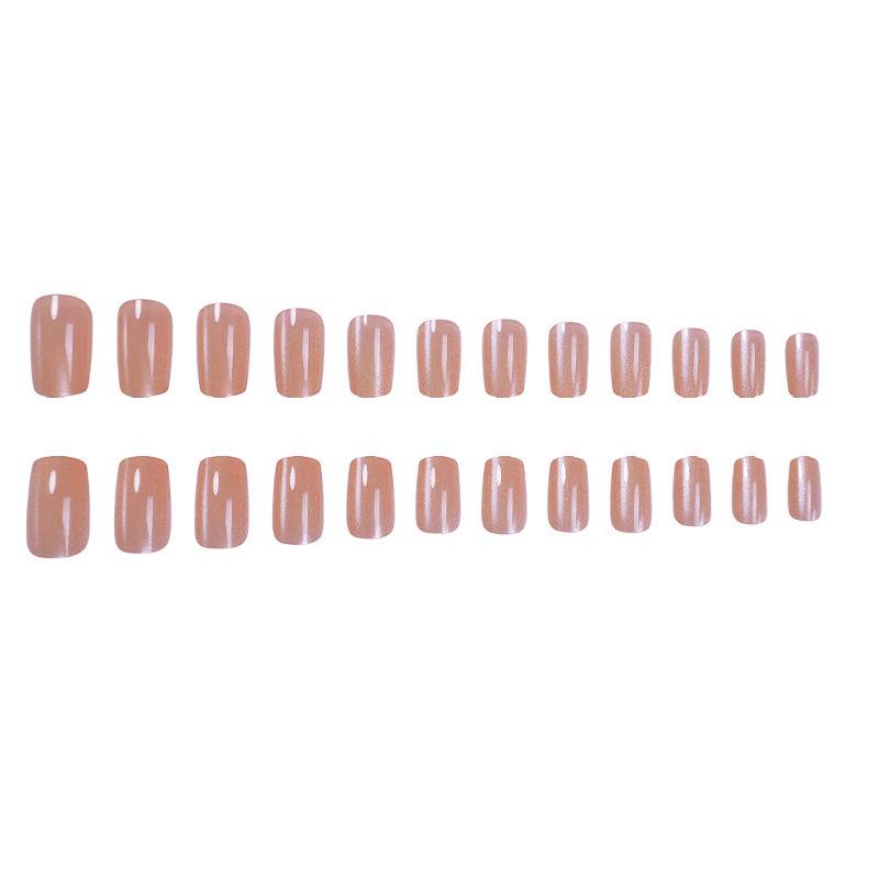 24 Nail Art Nail Pads, Simple Nude Cat Eyes, Small Fresh Fake Nail Patches, Wearing Nail