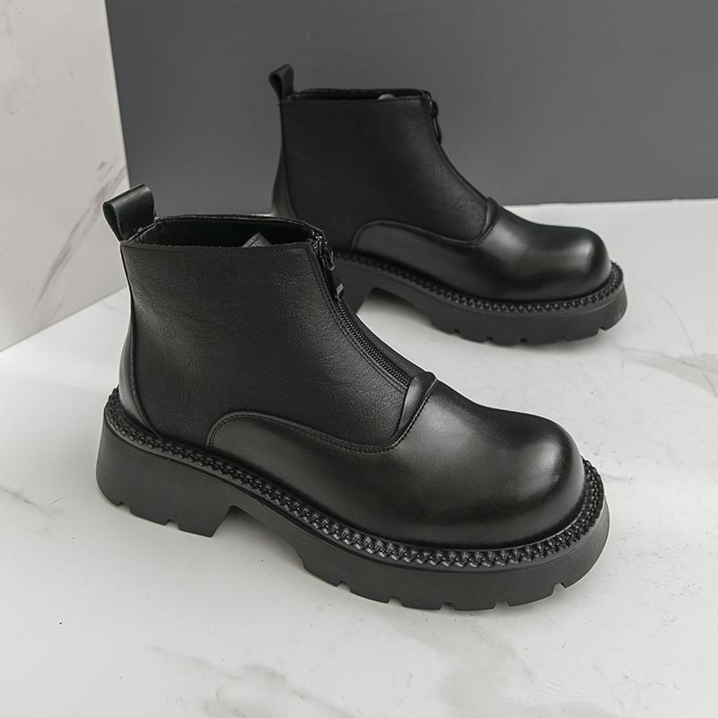 

Модные мужские модные ботинки челси темно-коричневые высокие на толстой подошве кожаные туфли модные остроносые брендовые мужские ботинки размеры 38-46 46 чёрный