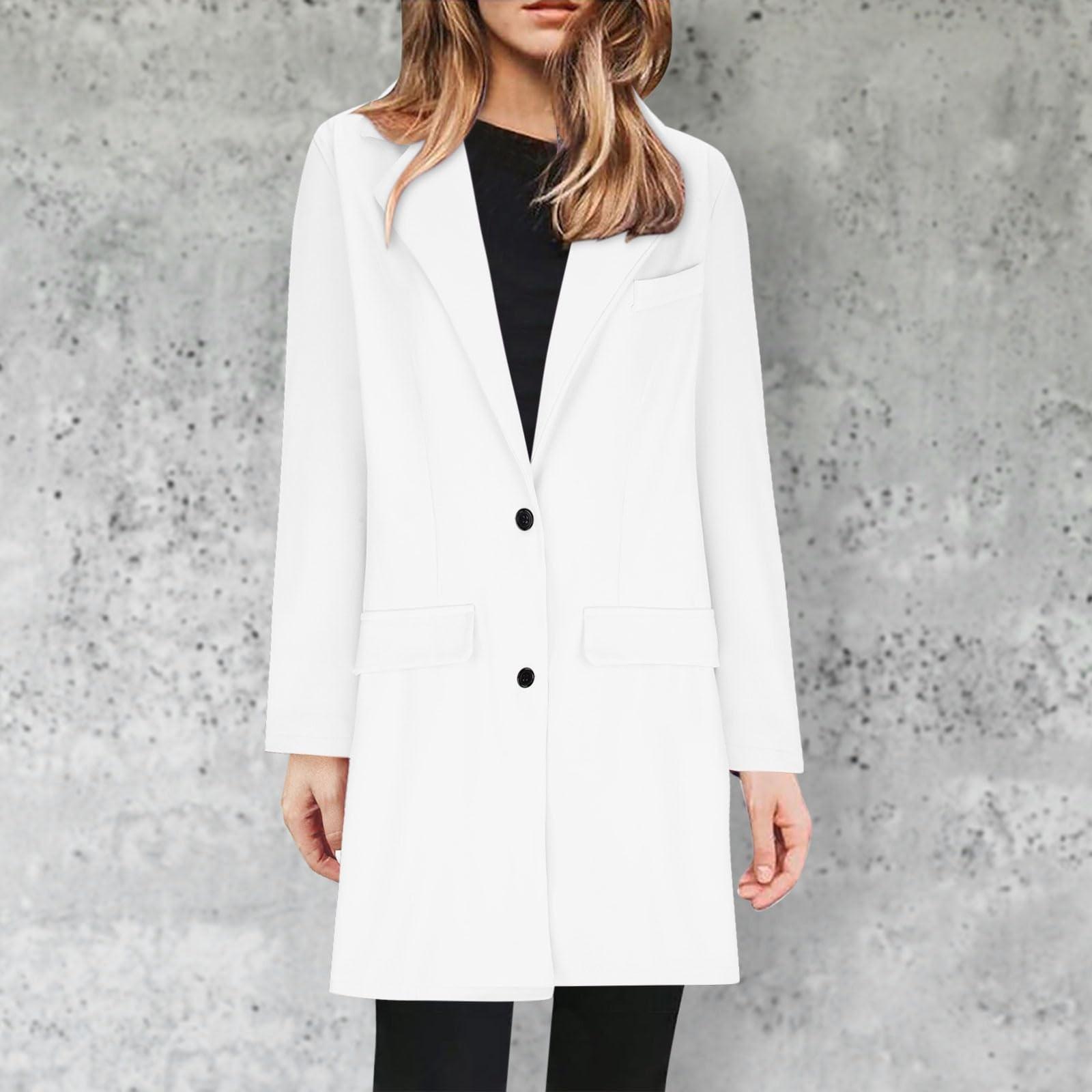 

Куртка для женщин повседневная пальто больших размеров зимняя деловая однотонная куртка пальто XL белый