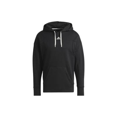 adidas Logo Print Hooded Long Sleeve Sweatshirt Men Tops Black HC3479