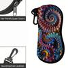 2D-Colorful Fractal Spiral Pattern Protective Sunglasses Case, Abstract Octopus Tentacle Print Eyewear Pouch, Portable Zipper Glasses Organizer Travel