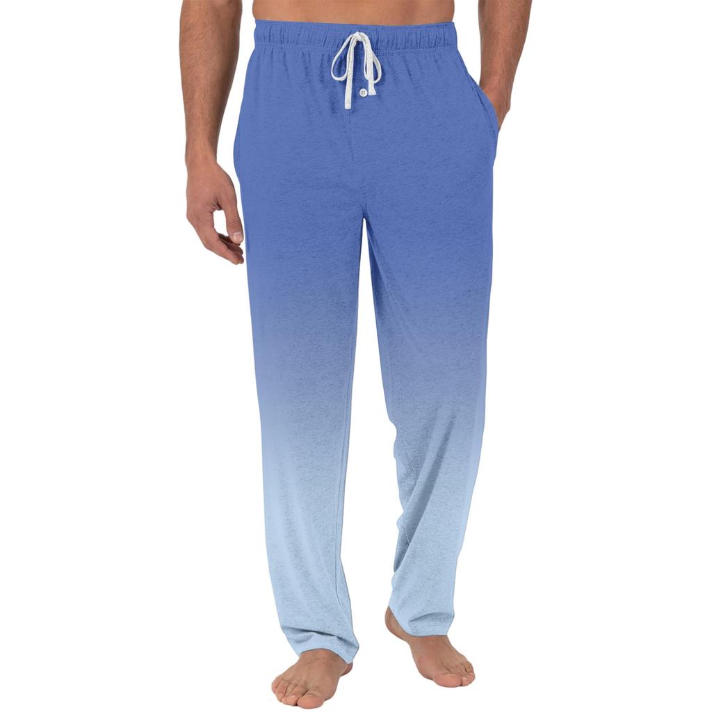 Herren Freizeit-Pyjamahose mit Taschen | Krawatte, Farbverlauf bedruckt, Leinwandbindung, lockere Passform elastischer Bund für Zuhause