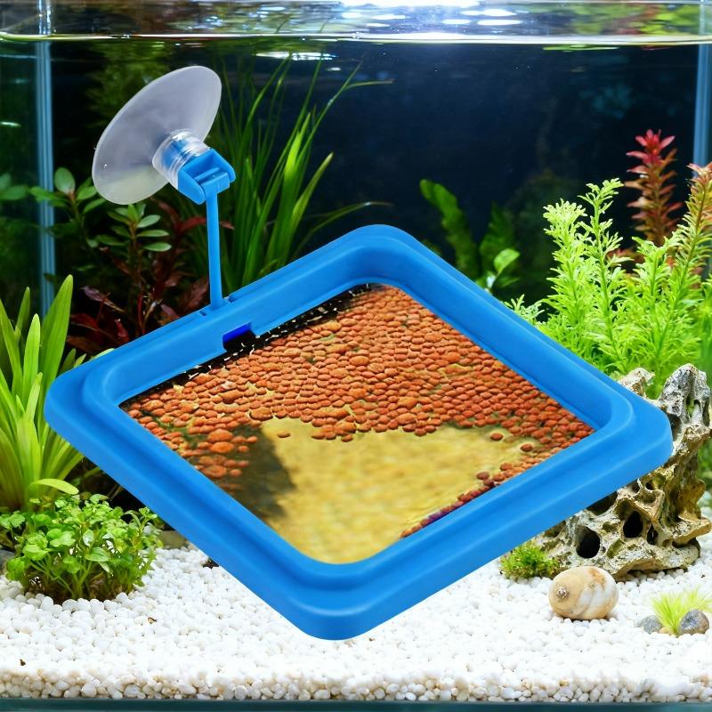 Aquarium Feeding Ring Fish Tank Station Floating Food Tray Feeder Square Circle Accessories Fish Foods Feeder with Suction Cup